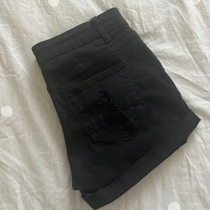 KanCan Black Distressed Shorts
